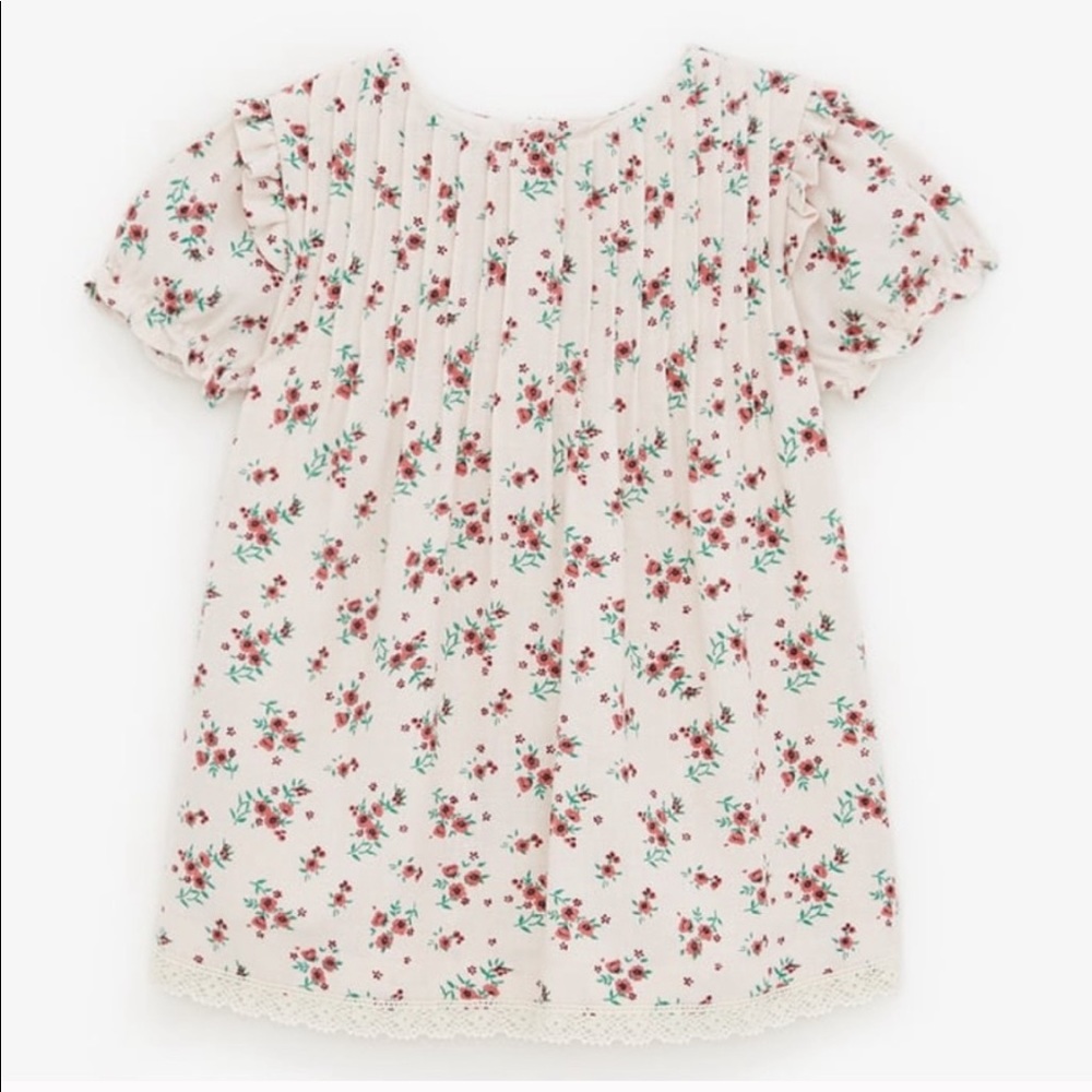 Zara Floral Pintuck Dress